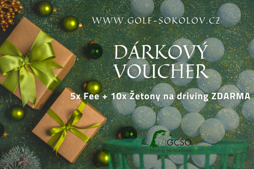 Vánoční Voucher 5x Green Fee 18 jamek + 10 žetonů na driving